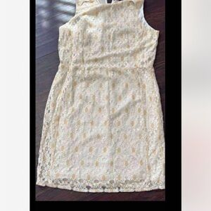 United Colors Of Benetton Cream Lace Mini Dress